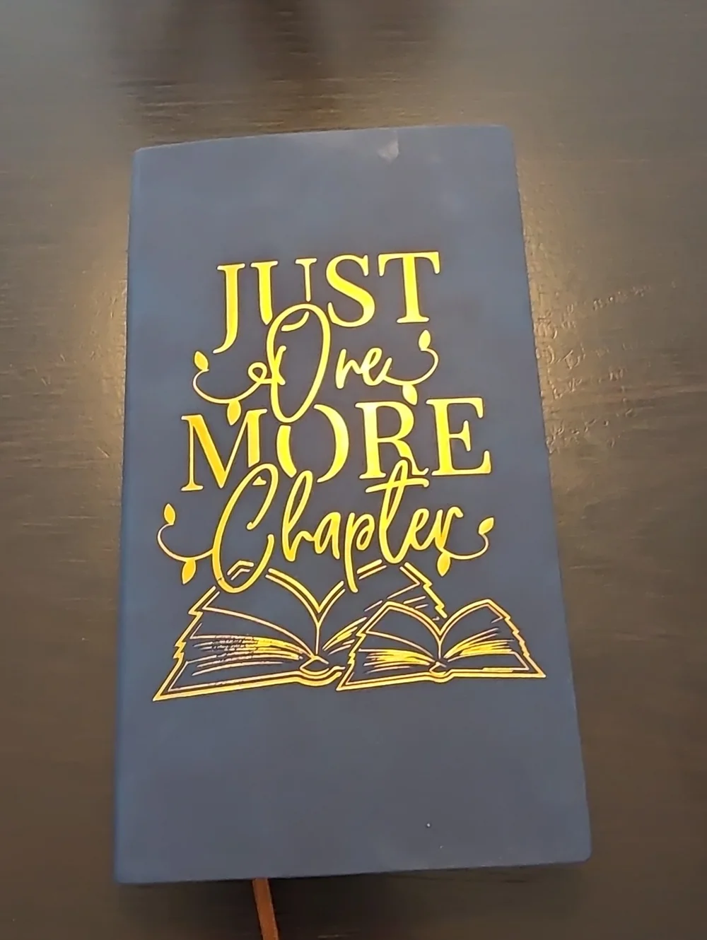 Just One More Chapter Blue Notebook with Gold Foil